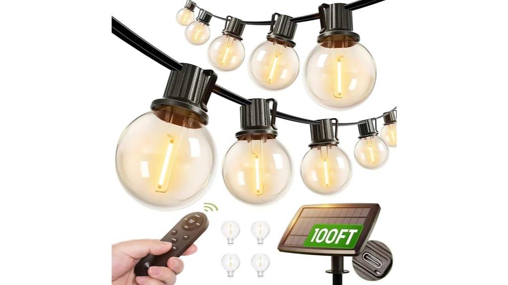 100 foot solar string lights