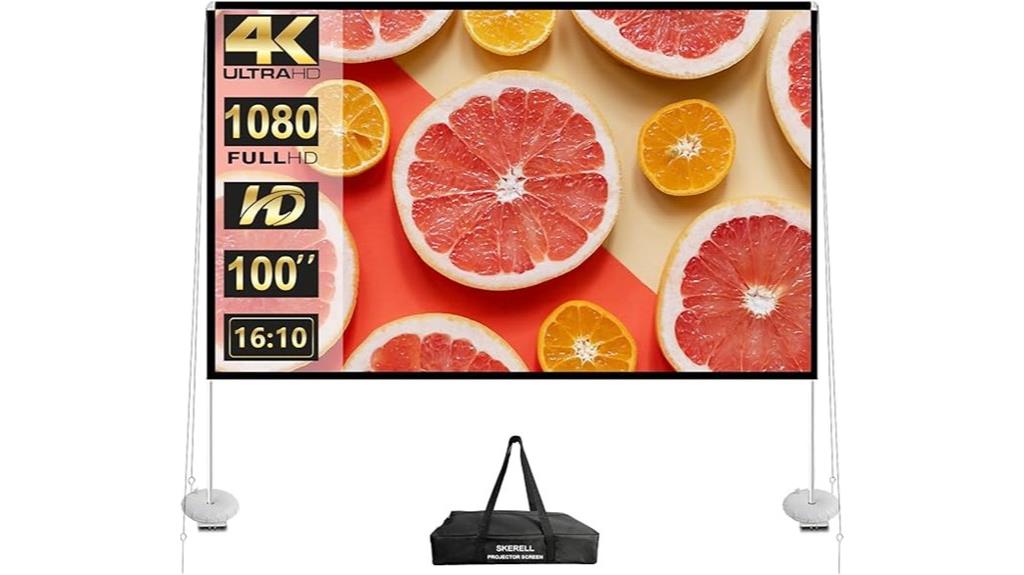 100 inch outdoor projector screen