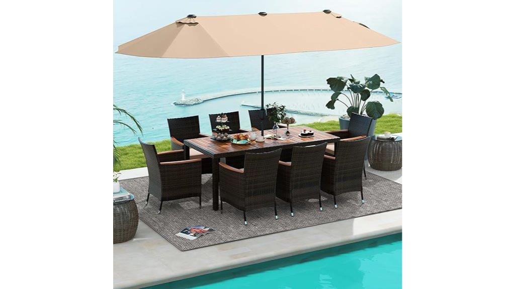 10 piece rattan patio set