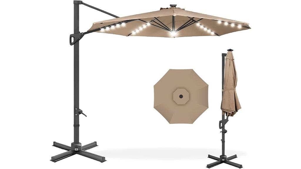 10ft solar led umbrella