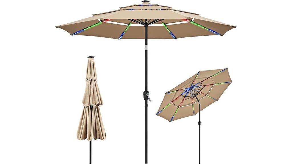 10ft solar led umbrella