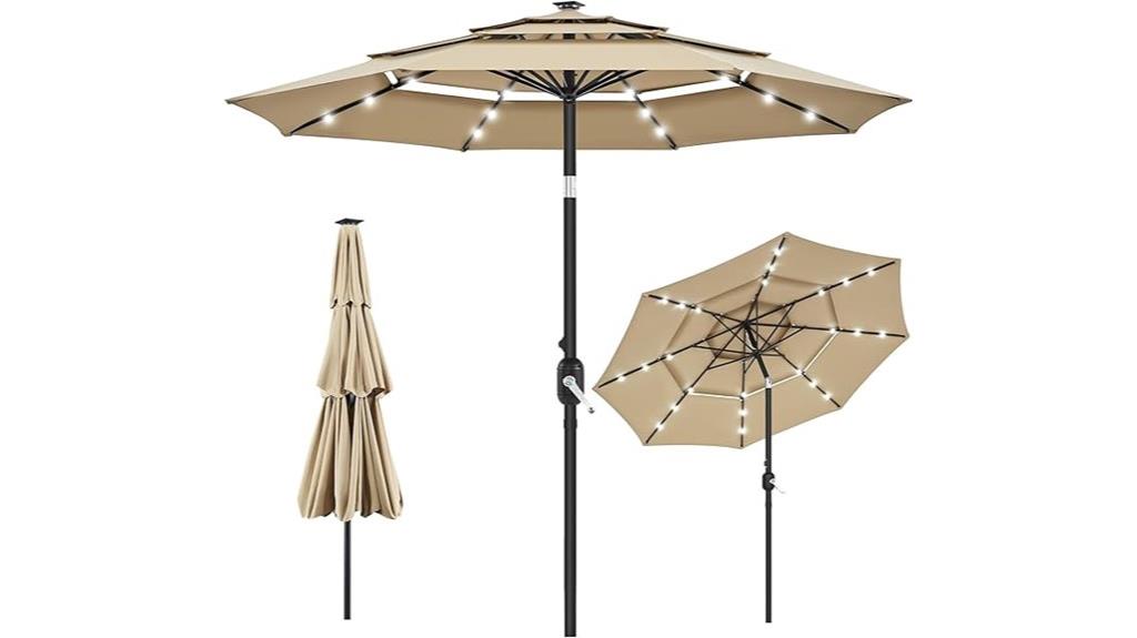 10ft solar patio umbrella