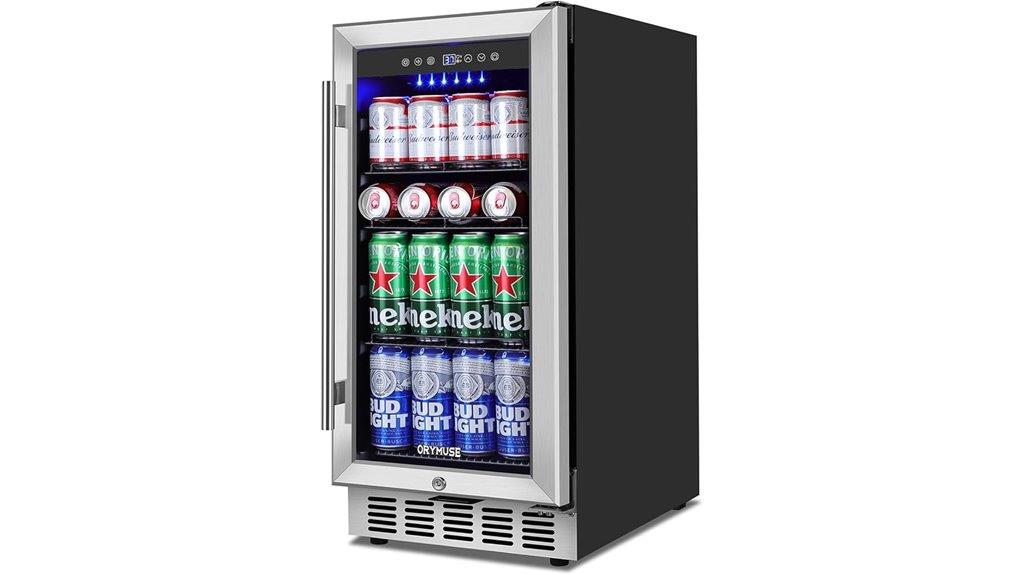 15 inch glass door fridge