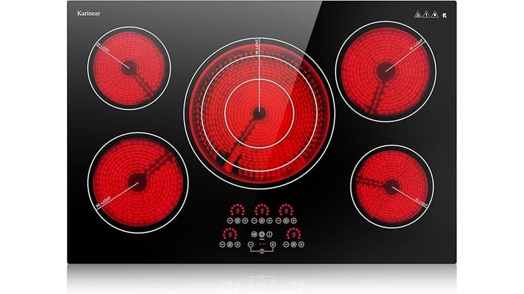 30 inch five burner electric cooktop