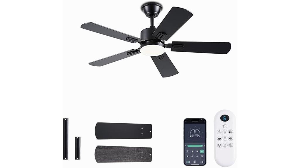 42 inch black ceiling fan