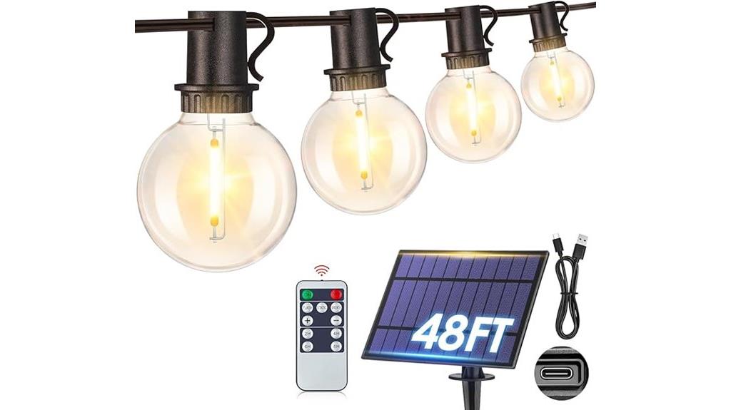 48 foot solar string lights