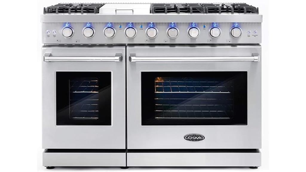 48 inch double oven range