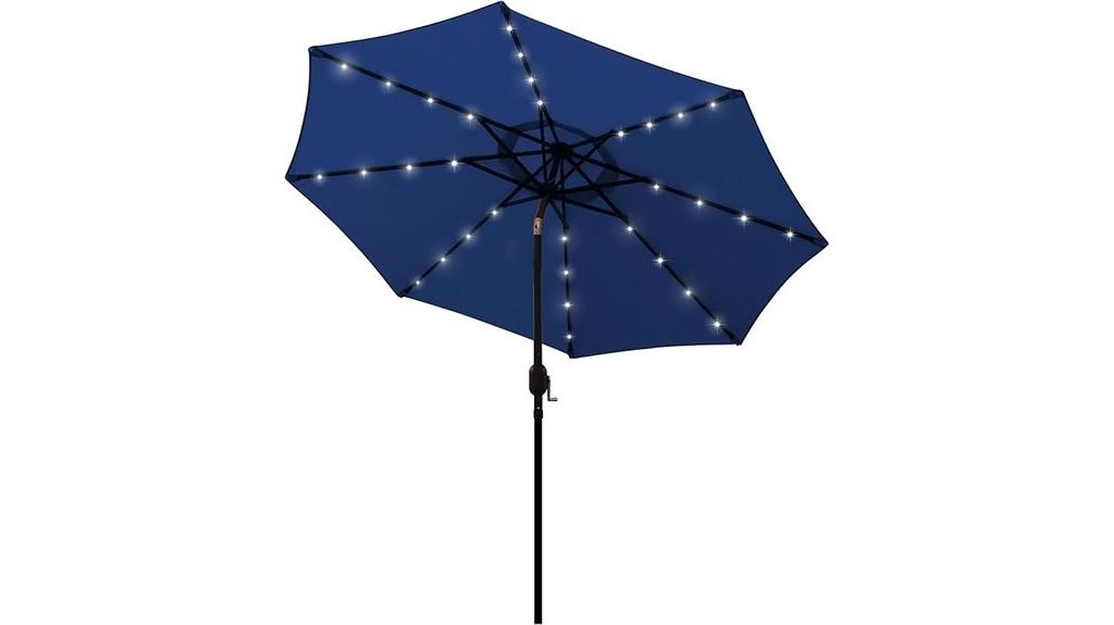9 ft solar umbrella with led