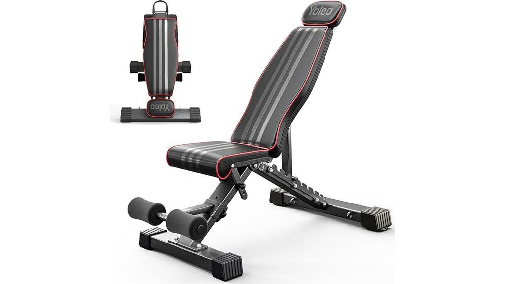 adjustable bench with support
