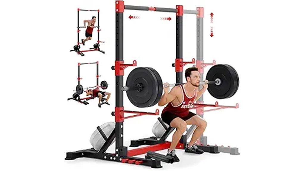 adjustable squat rack with pull up