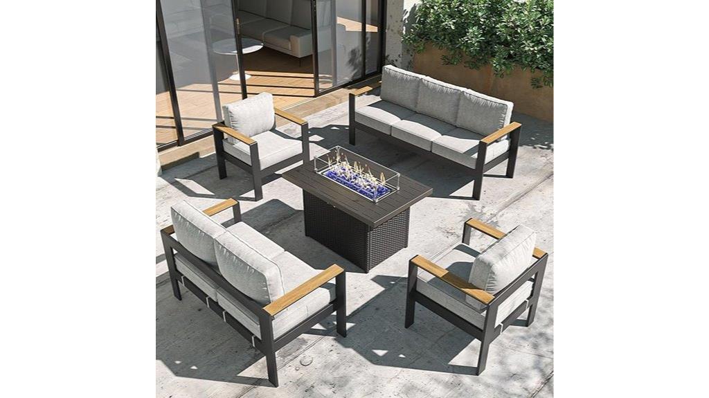 aluminum fire pit set
