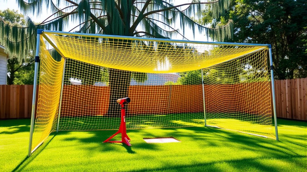 backyard batting cage installation