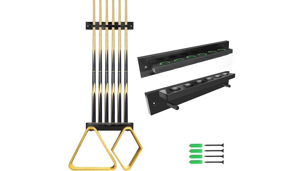 billiards cue storage rack