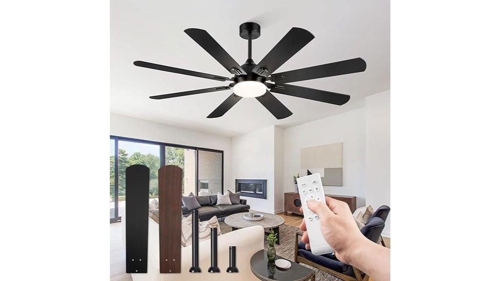 black 62 inch ceiling fan