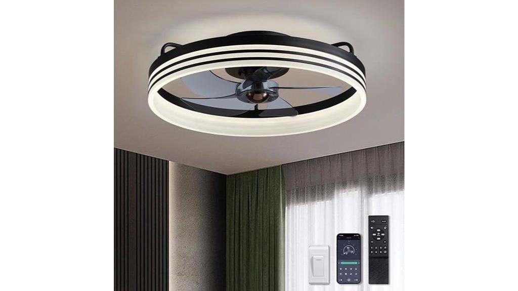 black ceiling fan with remote