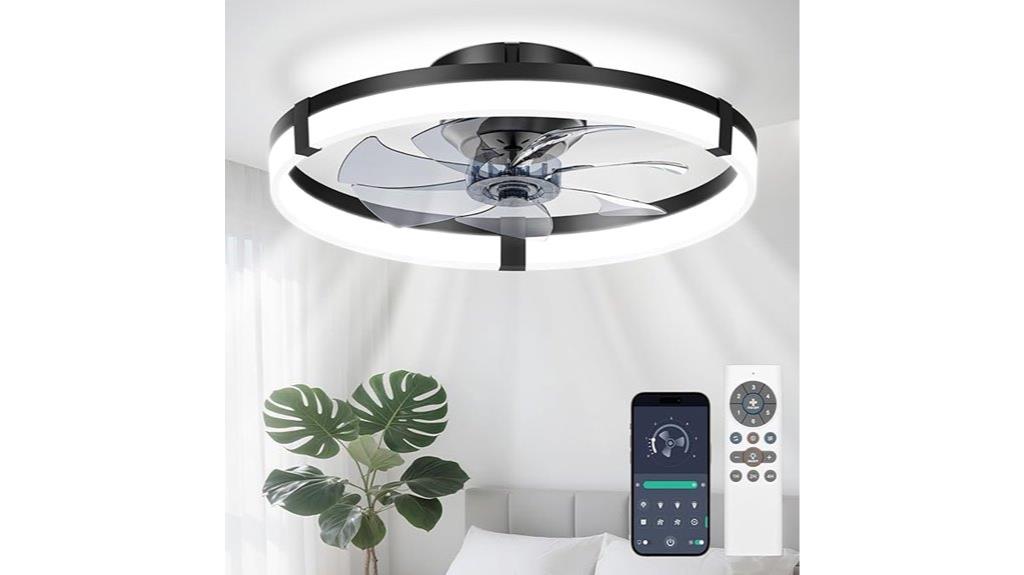 black reversible dimmable ceiling fan