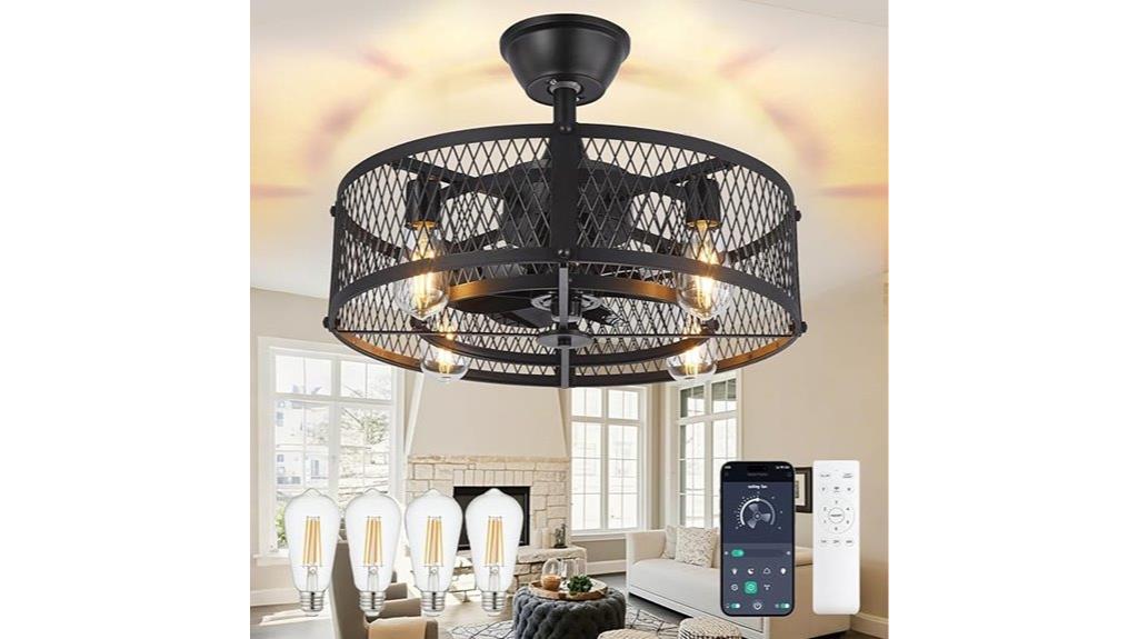 black rustic remote fan