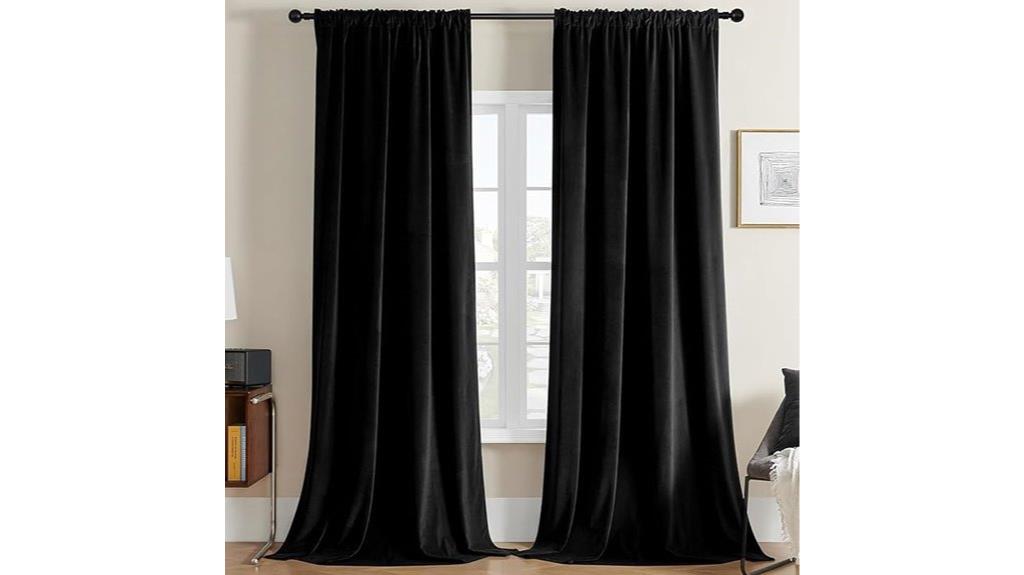black velvet curtain dimensions