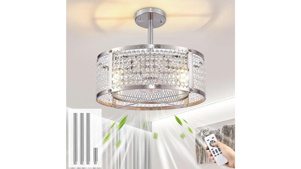 brushed nickel fan with lights