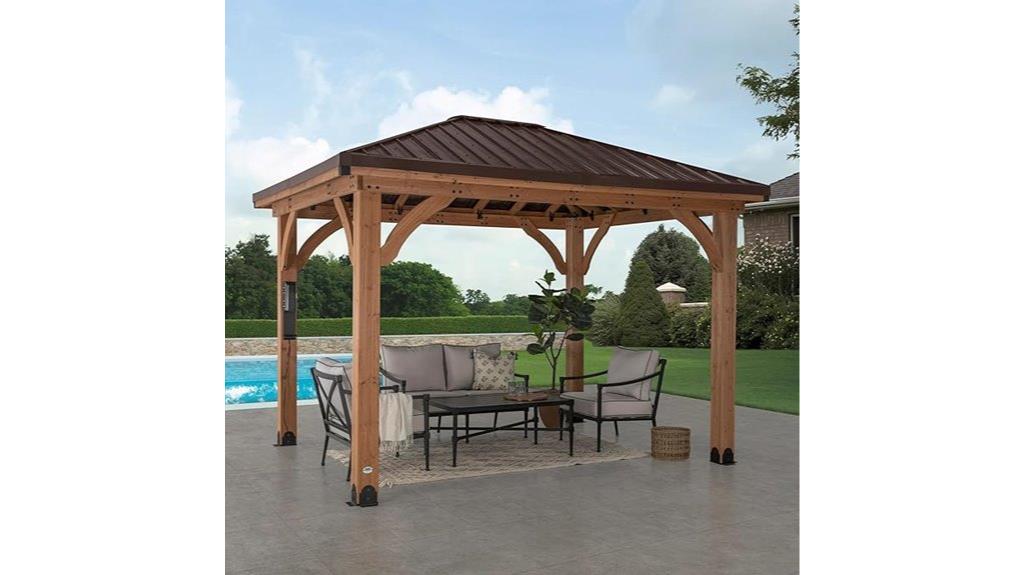 cedar gazebo with hardtop