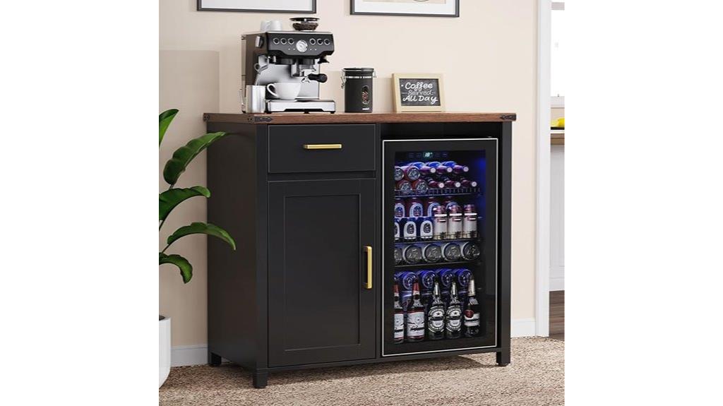 coffee bar with fridge