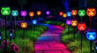 colorful solar garden lighting