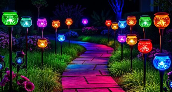colorful solar garden lighting