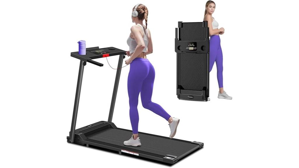 compact home treadmill with handles