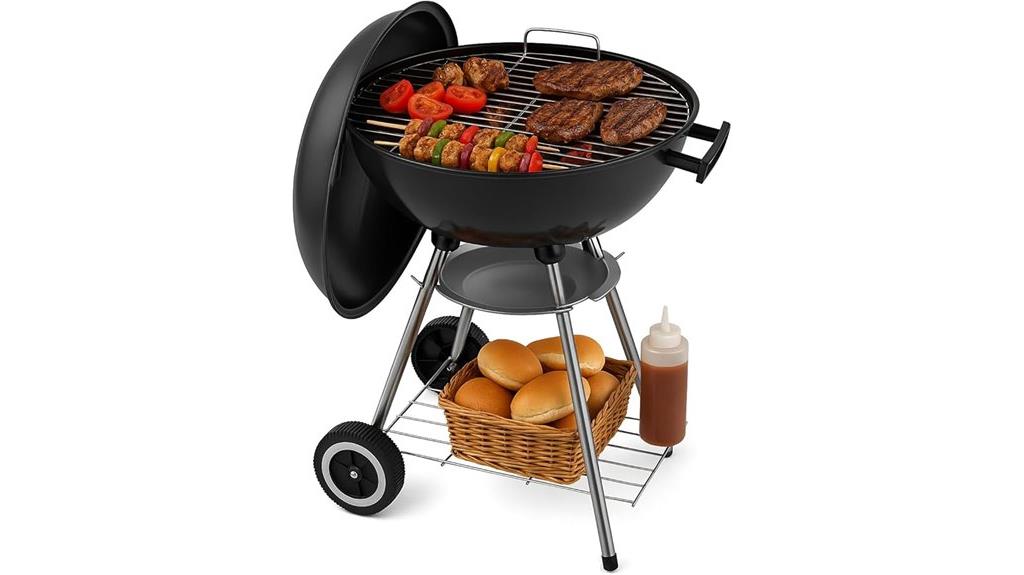compact wheelable charcoal grill