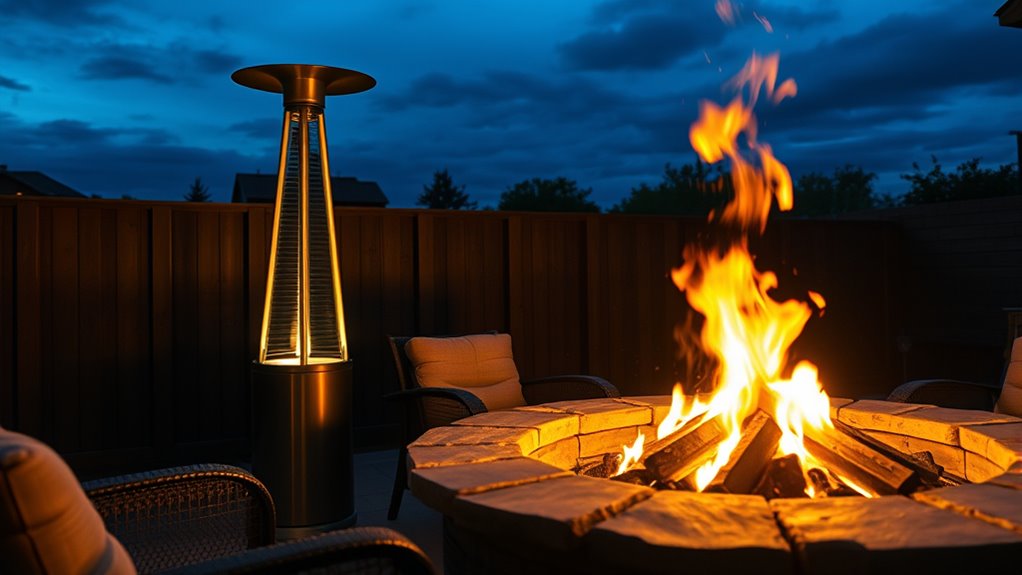 comparing outdoor heating options