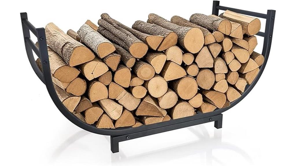 curved 30 inch firewood rack