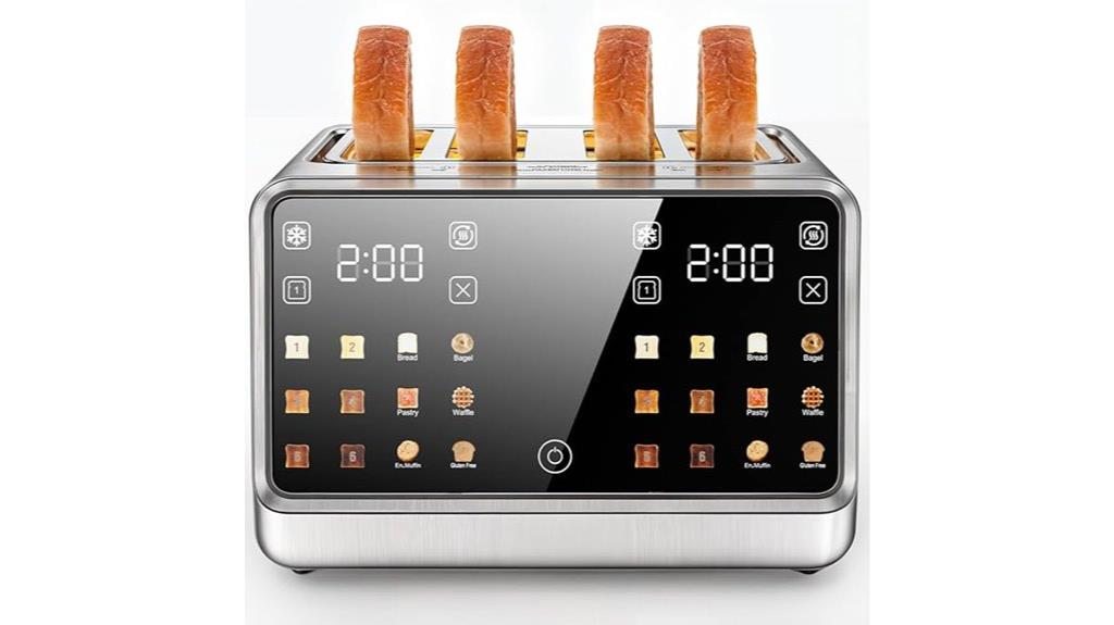 digital touchscreen toaster controls