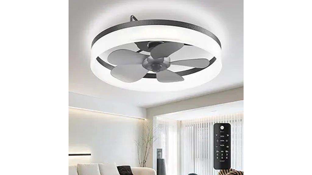 dimmable flush mount fan