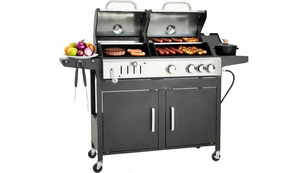 dual fuel grill porcelain enameled