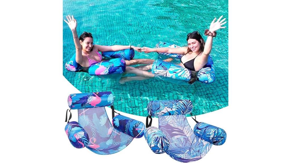 dual inflatable pool loungers