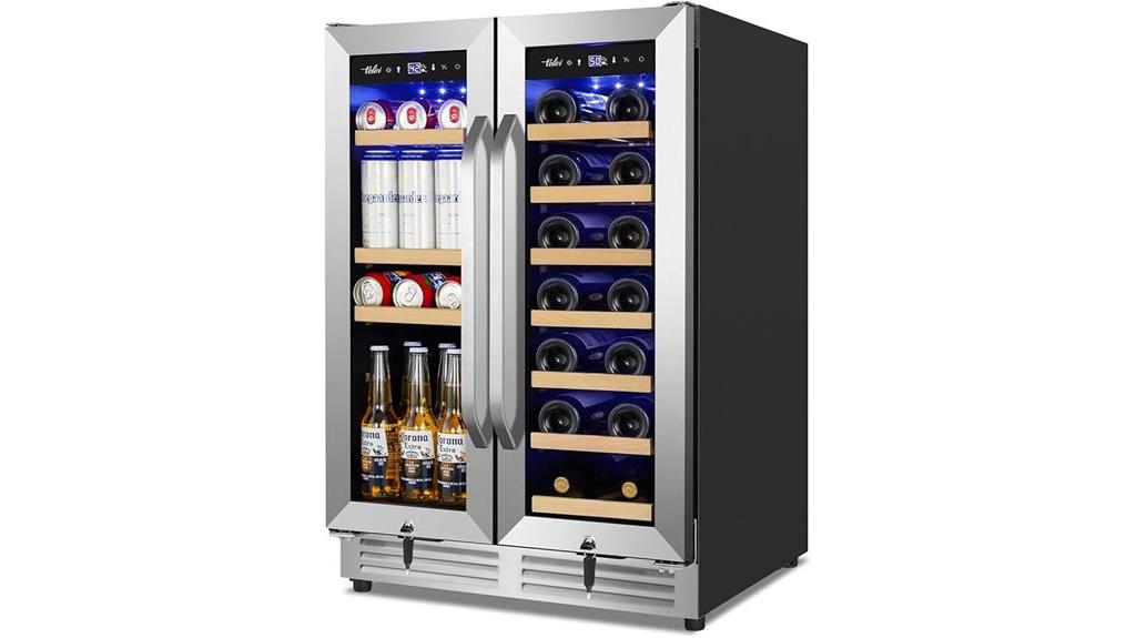 dual zone glass door cooler