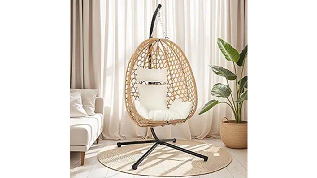 egg shaped hanging patio chair