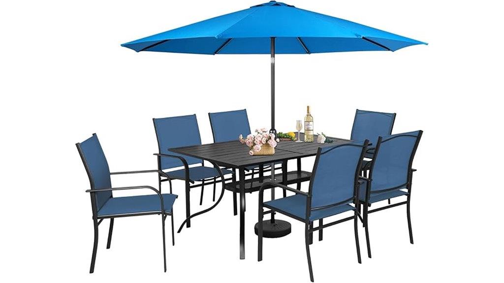 eight piece patio dining set