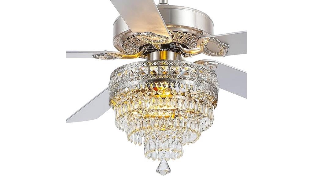 elegant crystal fan light