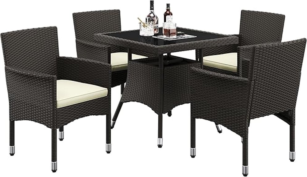 five piece patio set