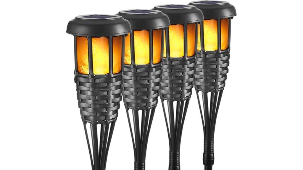 flickering bamboo solar torches