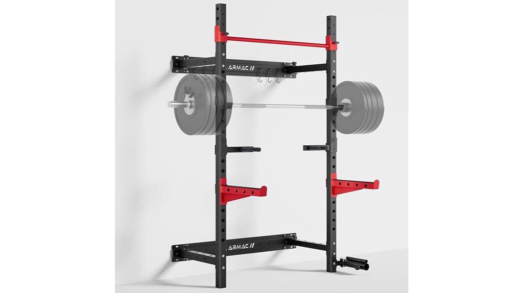 foldable power rack with accessories