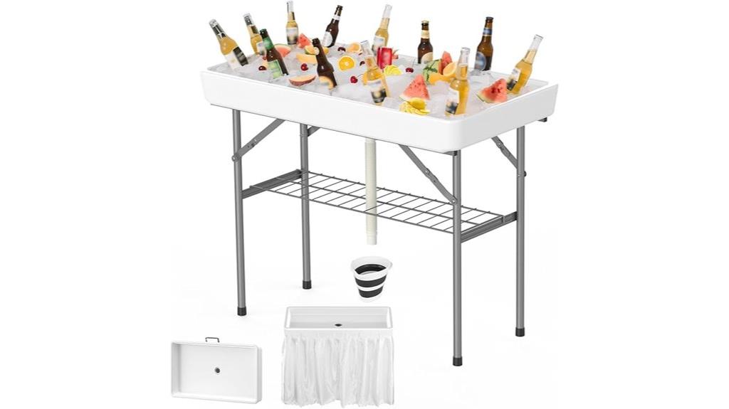 folding ice cooler table
