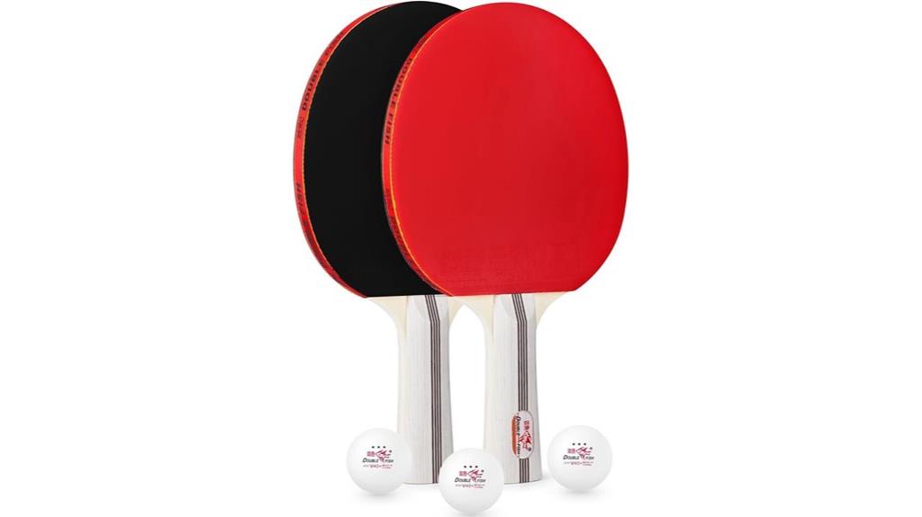 four paddles six balls