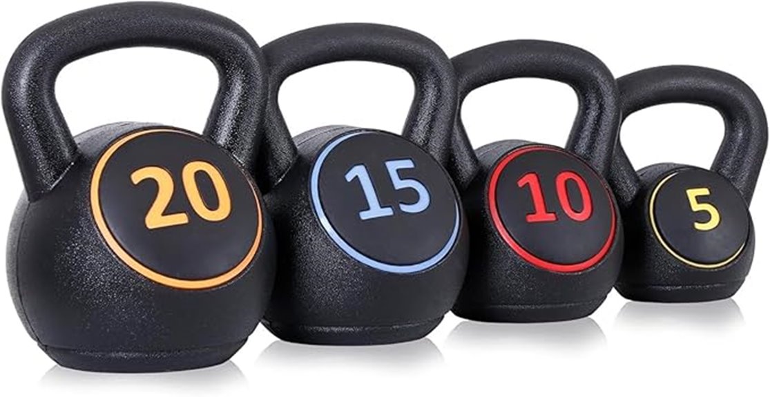 four piece kettlebell set