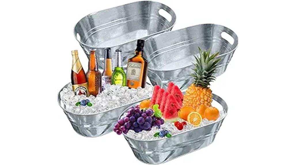 galvanized beverage buckets set