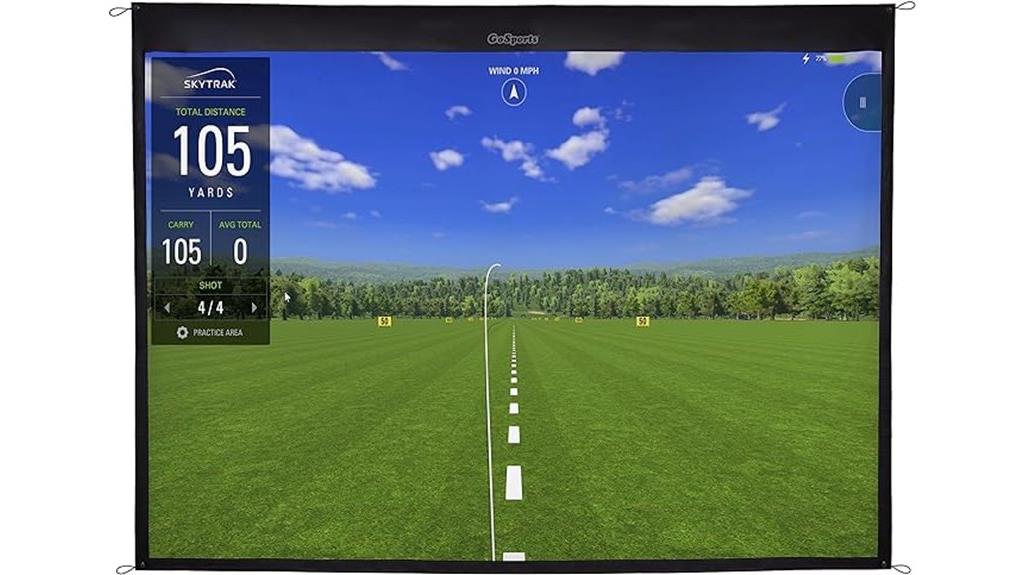 golf simulator impact screen sizes