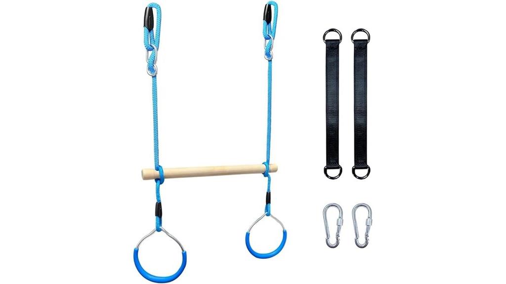 gymnastic rings on trapeze
