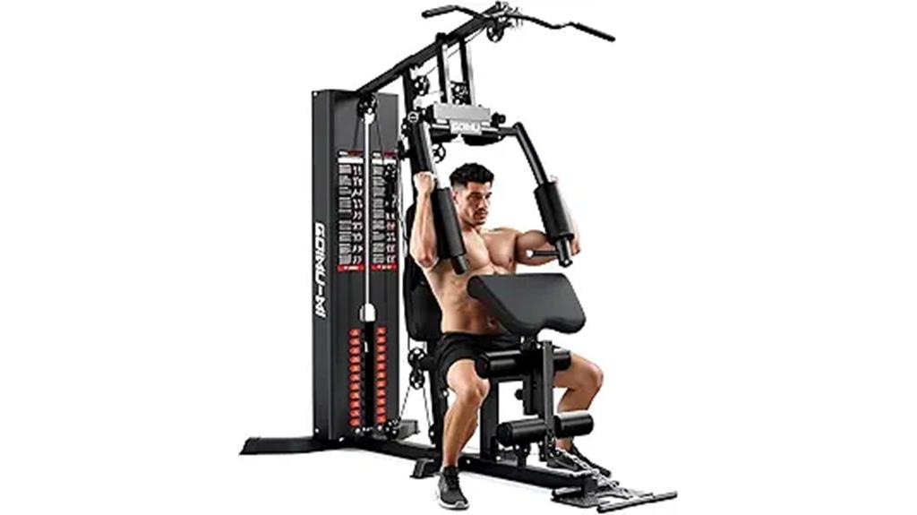 home gym with 140lb stack