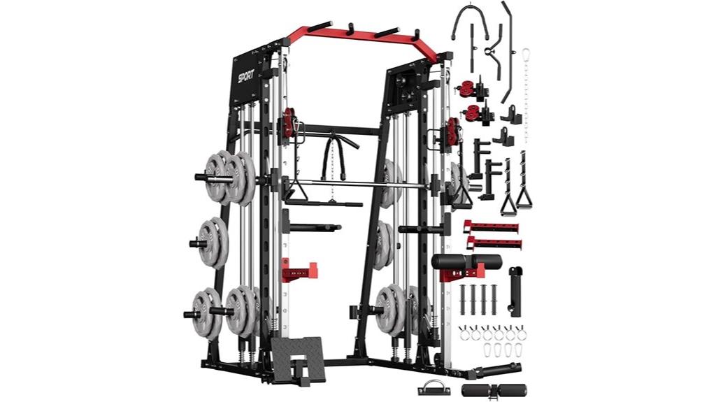 home gym with squat rack